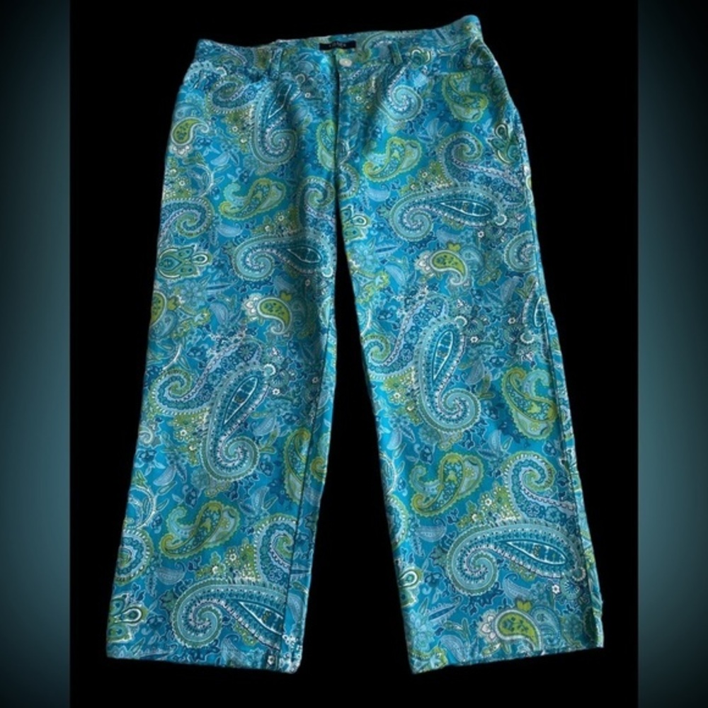 Chaps Women's Turquoise Paisley Capris